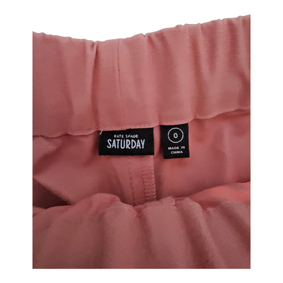 Kate Spade Saturday Drawstring Tie Shorts Size 0 Pink Khaki Casual - Picture 3 of 7